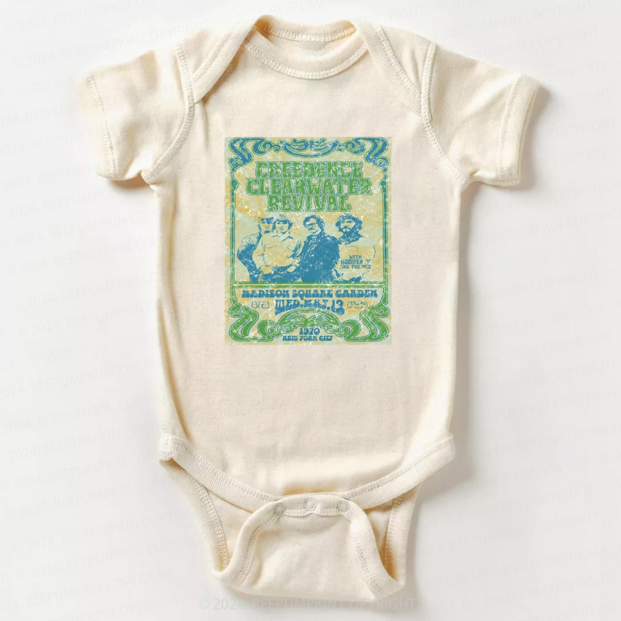 Green Logo Classic Rock Bodysuit For Baby 8