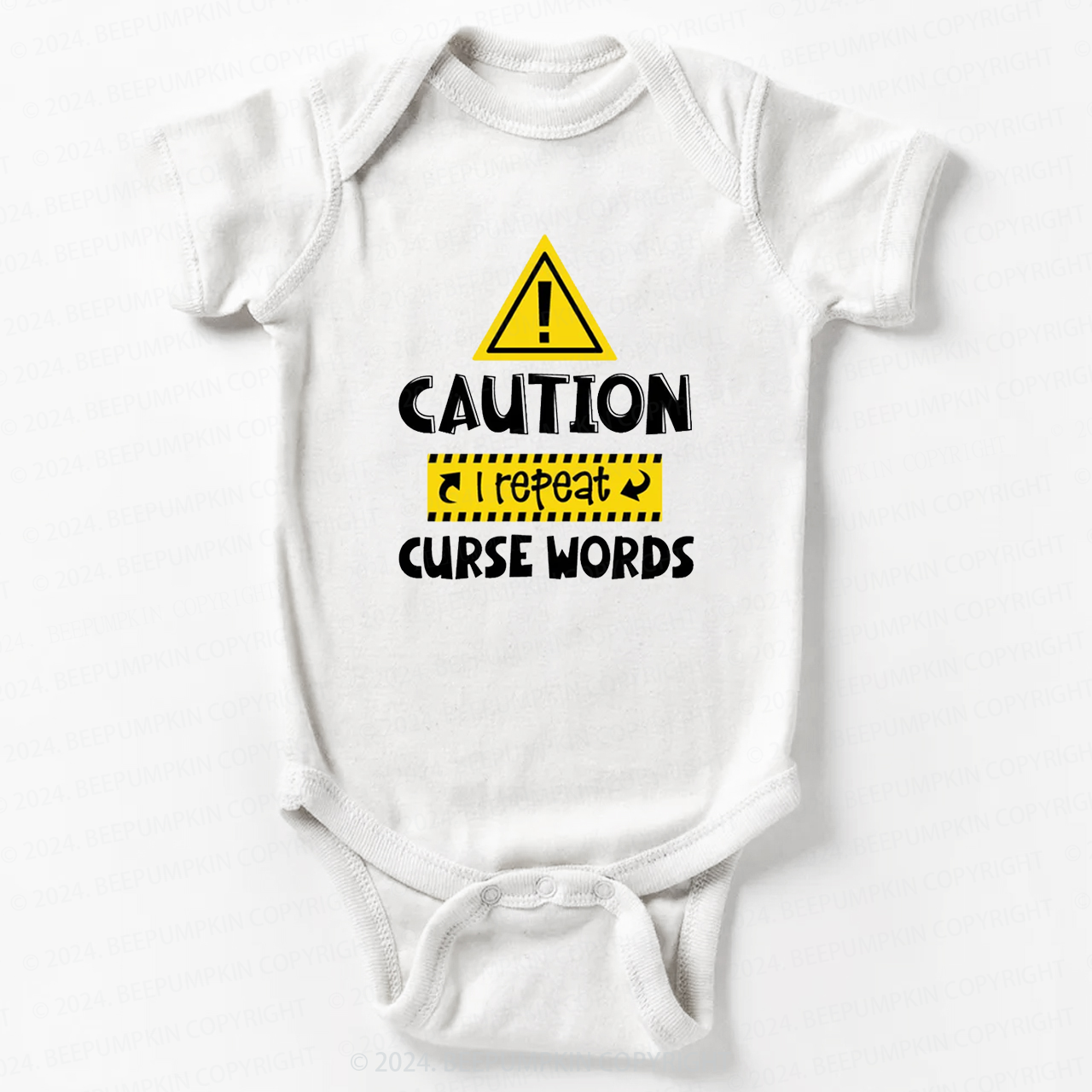 Caution I Repeat Curse Words Bodysuit For Baby 7