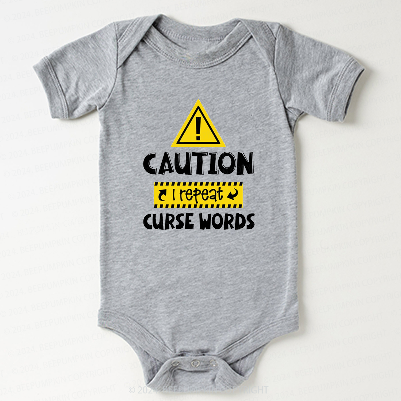 Caution I Repeat Curse Words Bodysuit For Baby 7