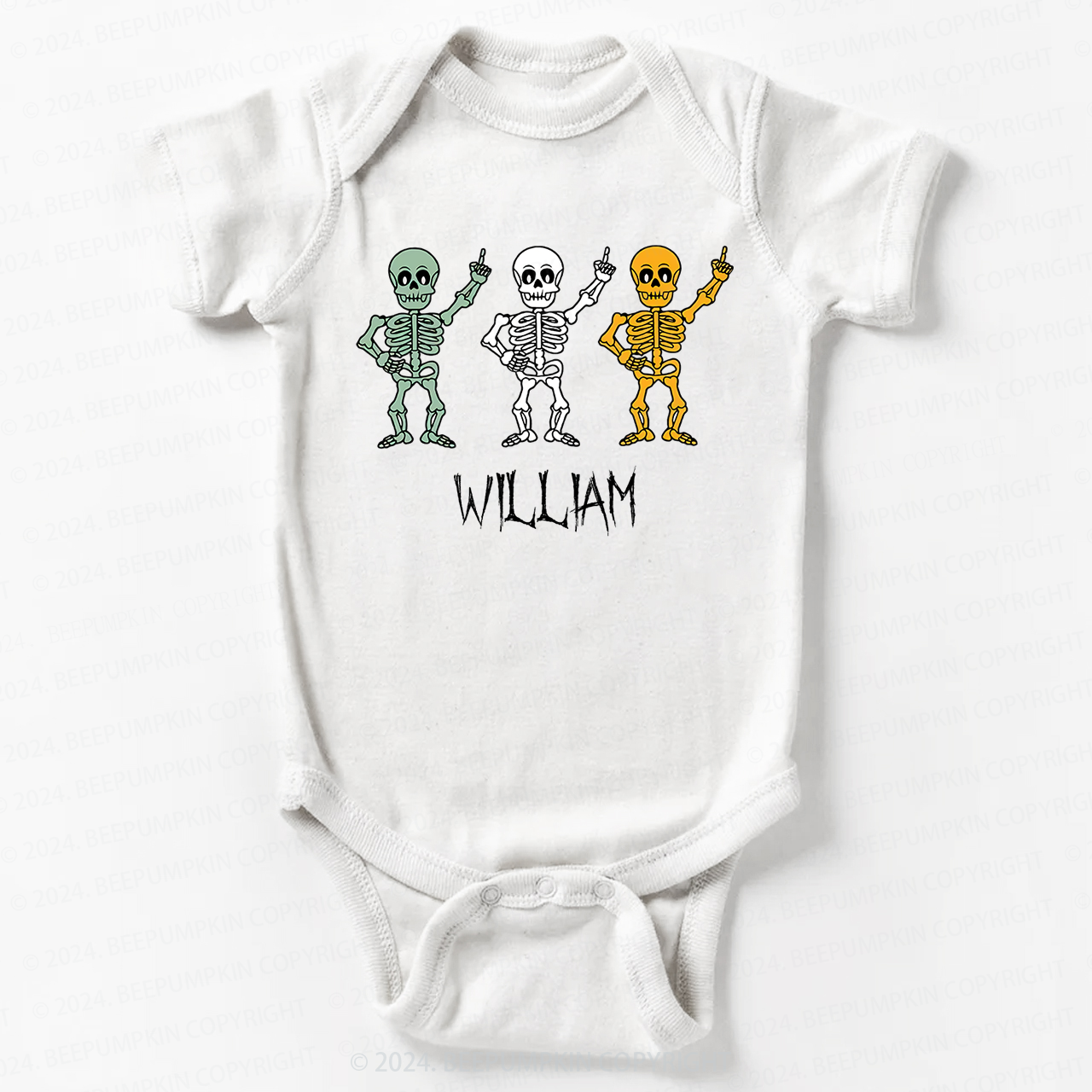 Personalized Halloween Skeleton Bodysuit For Baby