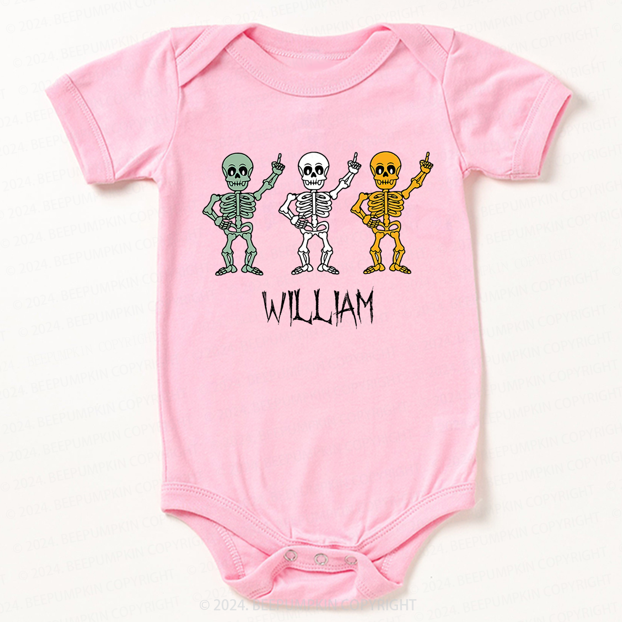 Personalized Halloween Skeleton Bodysuit For Baby