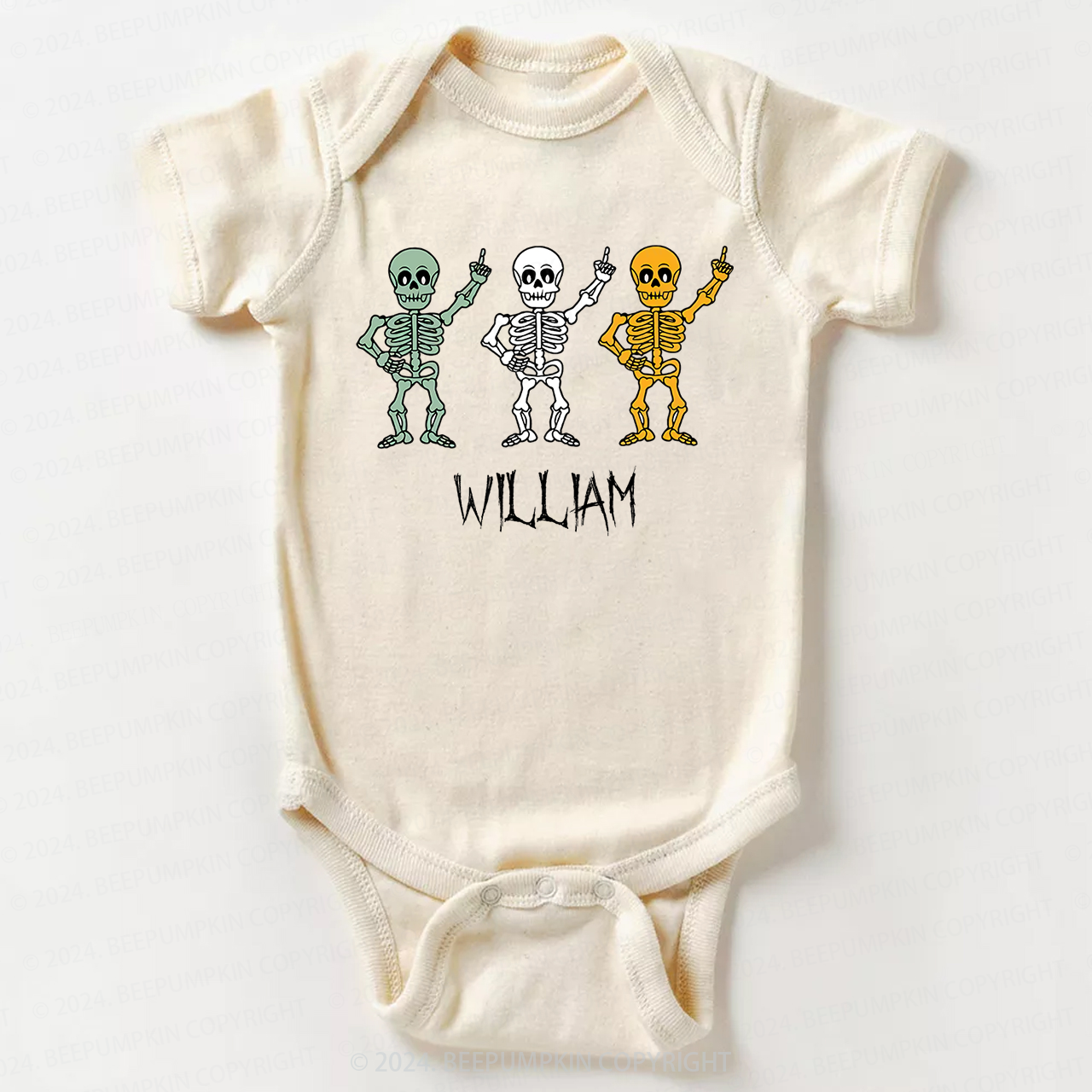 Personalized Halloween Skeleton Bodysuit For Baby