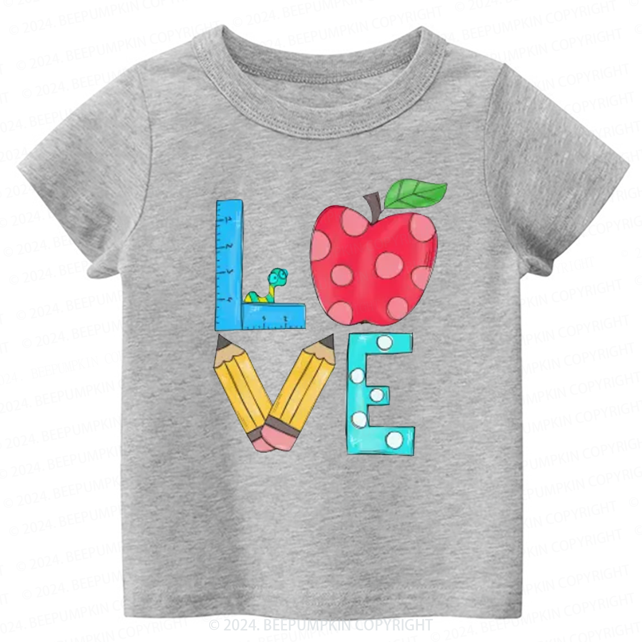 Love Apple And Ruler Back to School Shirt 