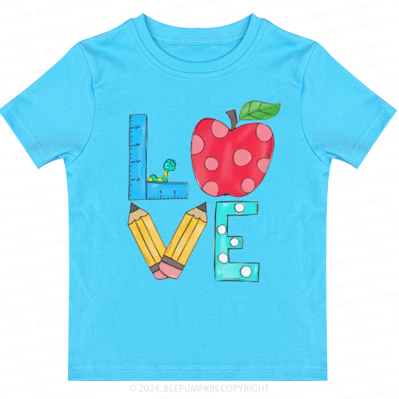 Love Apple And Ruler Back to School Shirt 