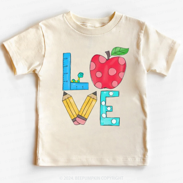 Love Apple And Ruler Back to School Shirt 