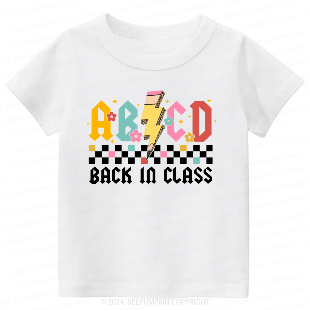  ABCD Back In Class Back to School Shirt 