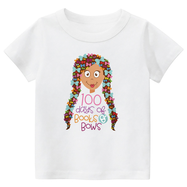 100 Days Of Books And Bows Toddler&Kids Tees 