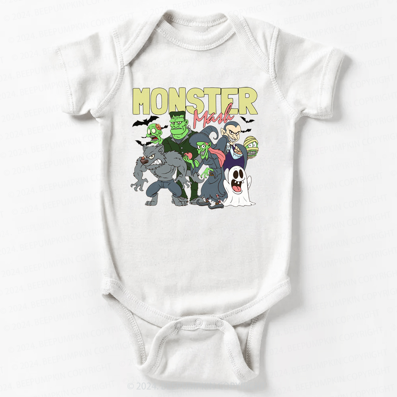 Halloween Retro Monster Bodysuit For Baby