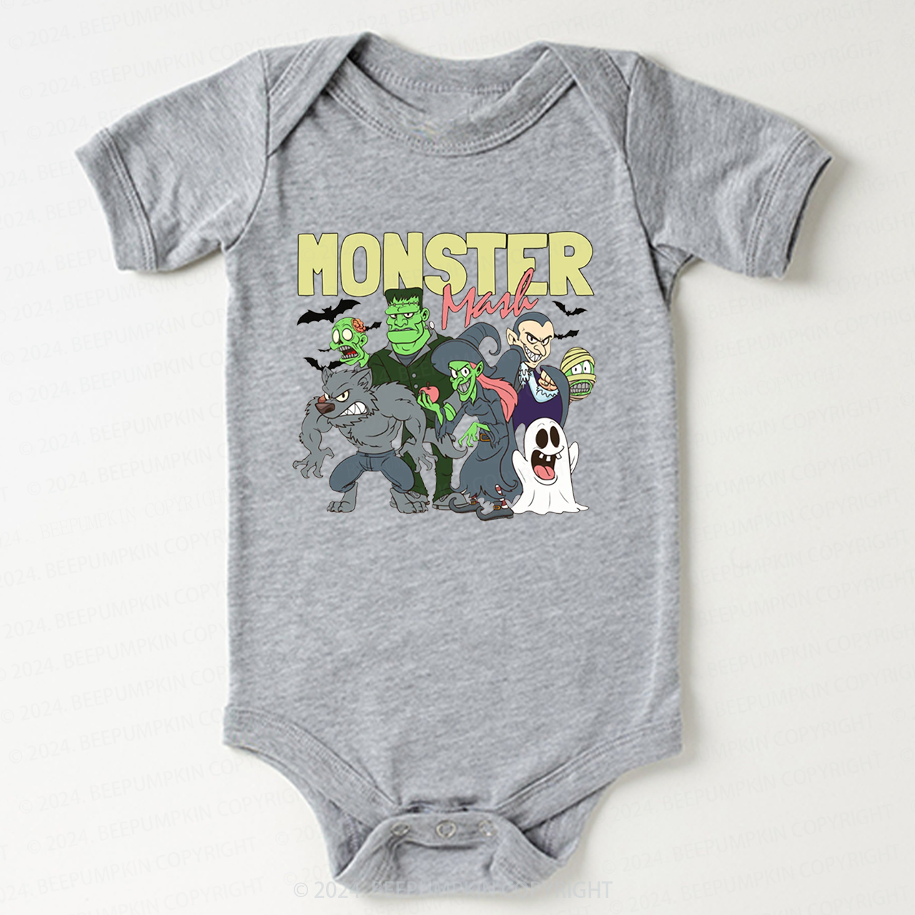 Halloween Retro Monster Bodysuit For Baby