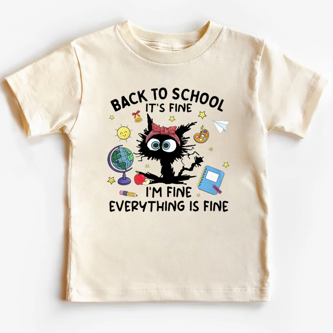 It's Fine I'm Fine Everything Is Fine School Tees For Toddler&Kids