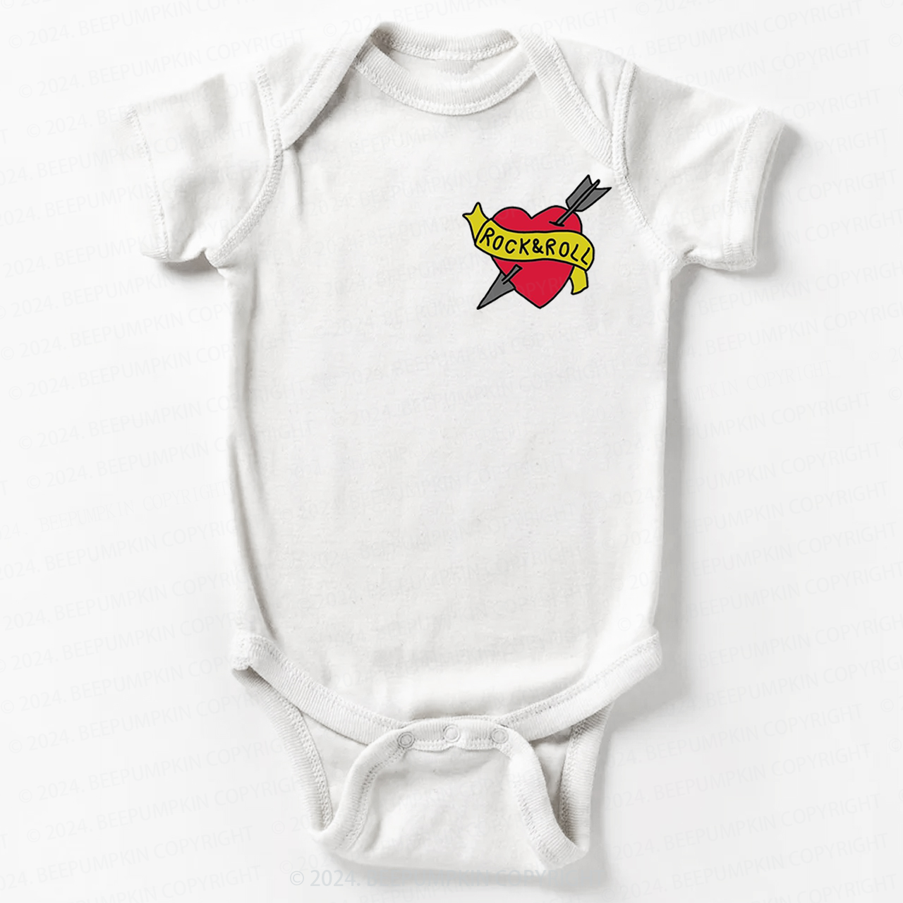 Rock&Roll Music Heart Bodysuit For Baby 8