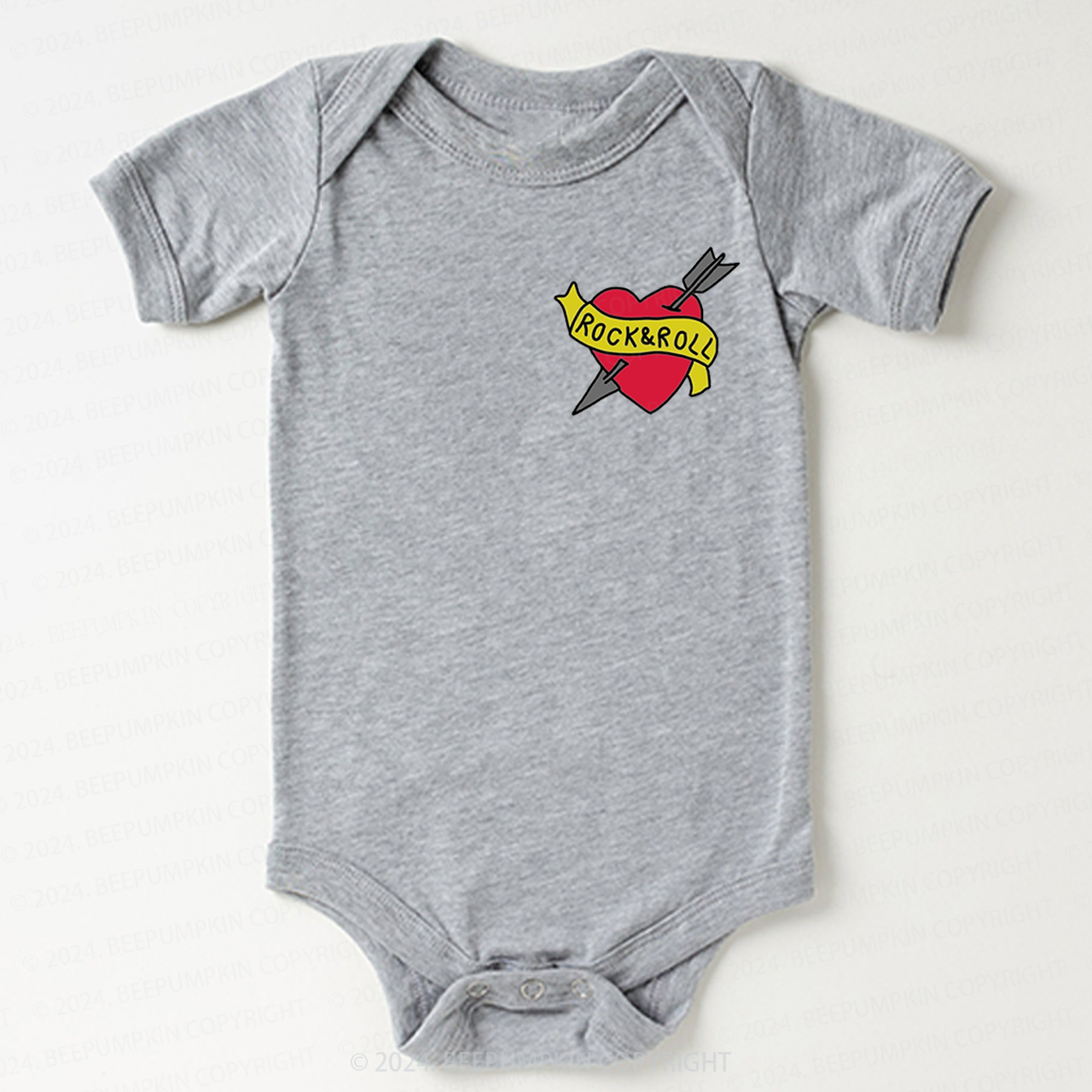 Rock&Roll Music Heart Bodysuit For Baby 8