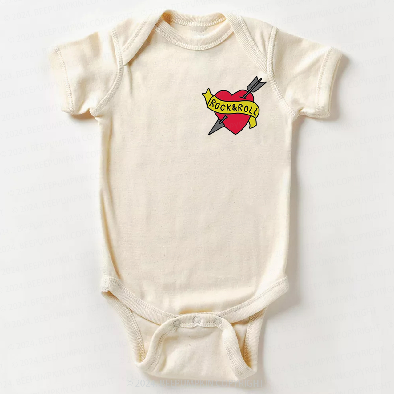 Rock&Roll Music Heart Bodysuit For Baby 8