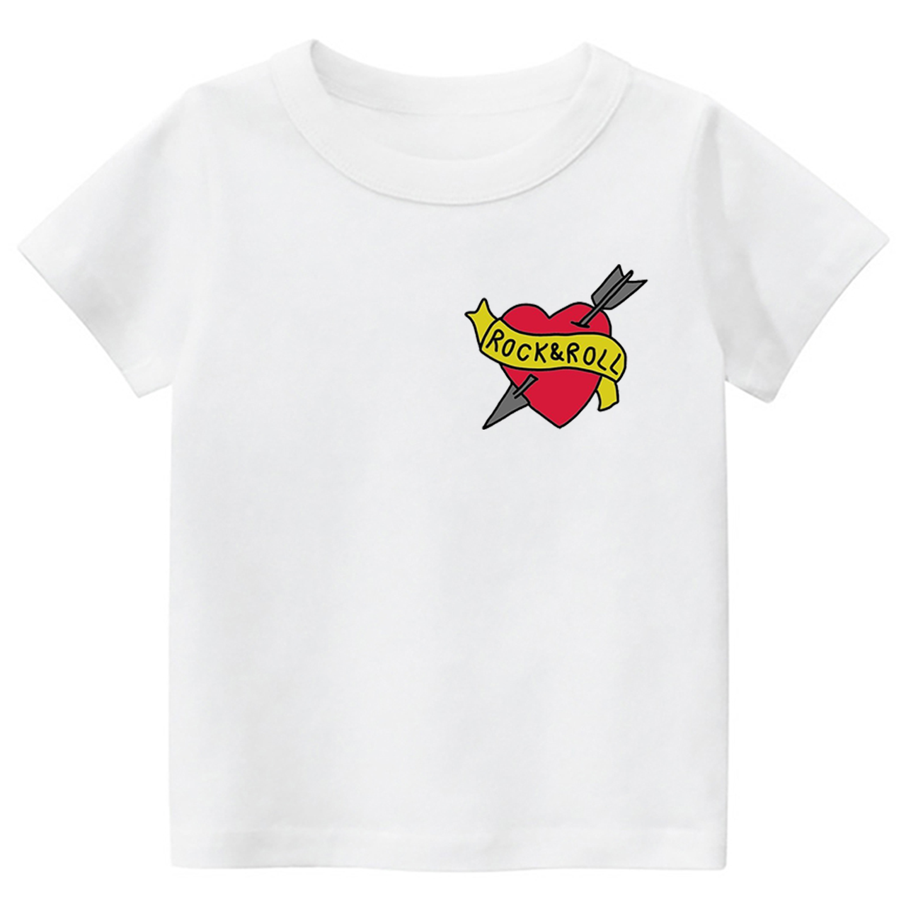Rock&Roll Music Heart Toddler&Kids Tees 8