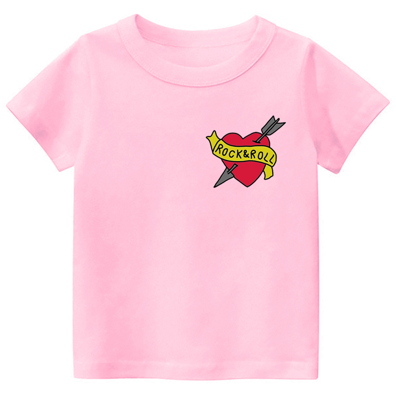 Rock&Roll Music Heart Toddler&Kids Tees 8