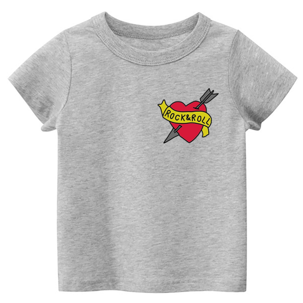 Rock&Roll Music Heart Toddler&Kids Tees 8