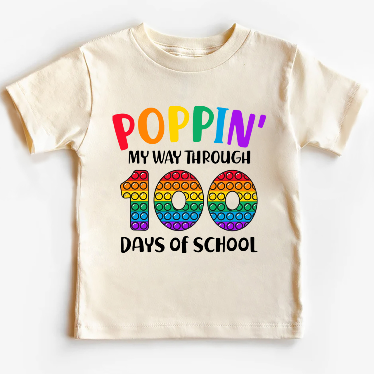 Poppin' My Way Through 100 Days Of School Toddler&Kids Tees 