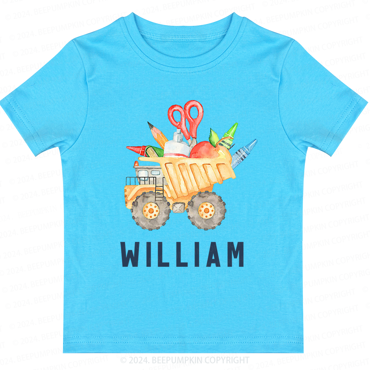 Personalized Name Back To School Car Print Toddler Tees