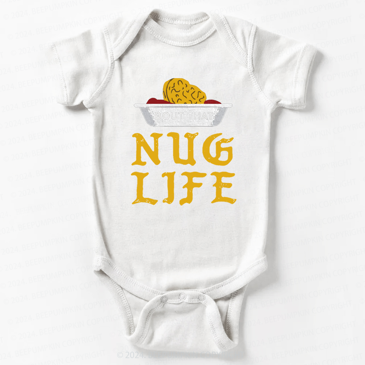 Nug Life Funny Chicken Nugget Baby Bodysuit 7