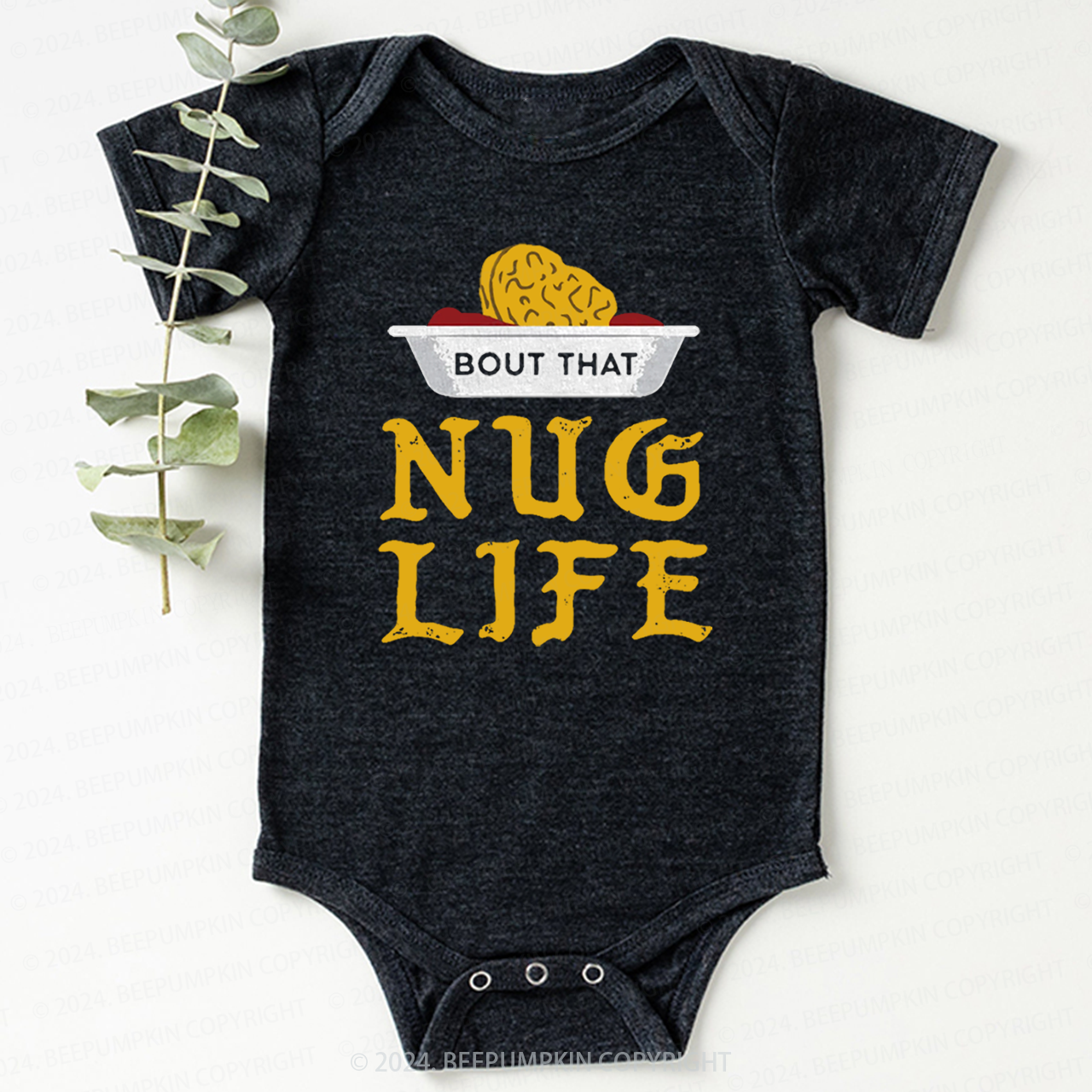Nug Life Funny Chicken Nugget Baby Bodysuit 7