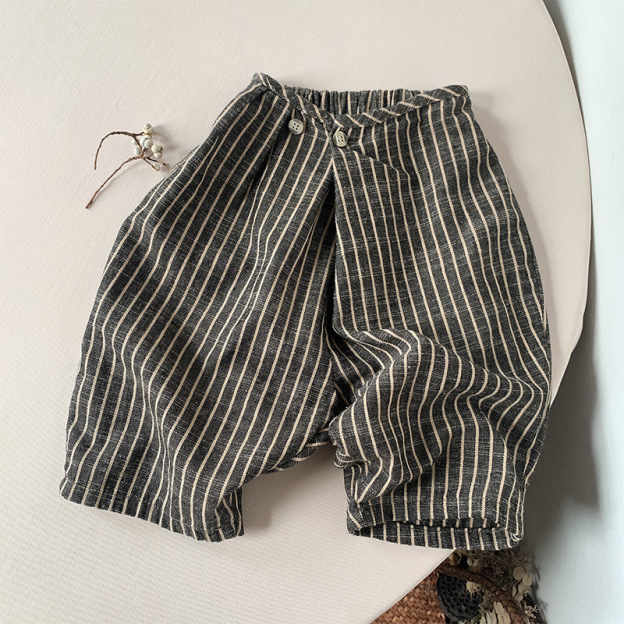 Vertical Striped Loose Shorts For Toddler Kids