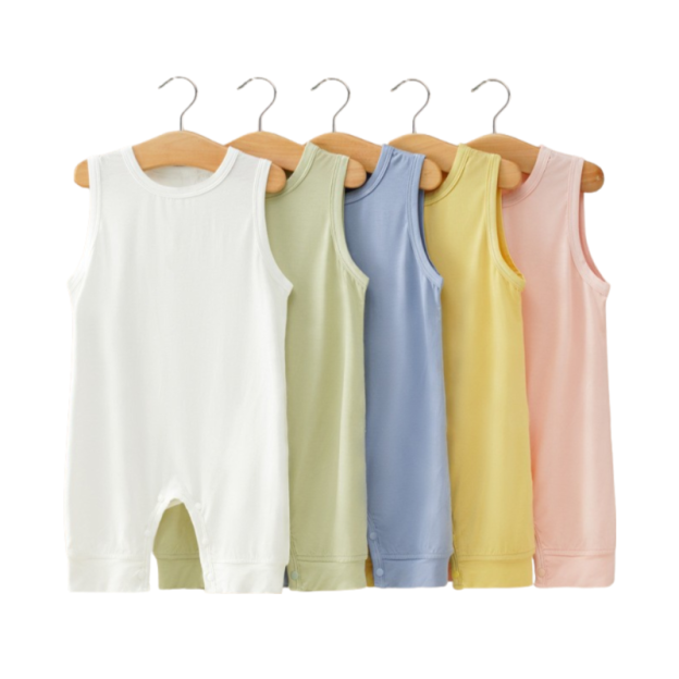 NEW! Sleeveless Nickname Personalized Silky Baby Romper For Boys And Girls