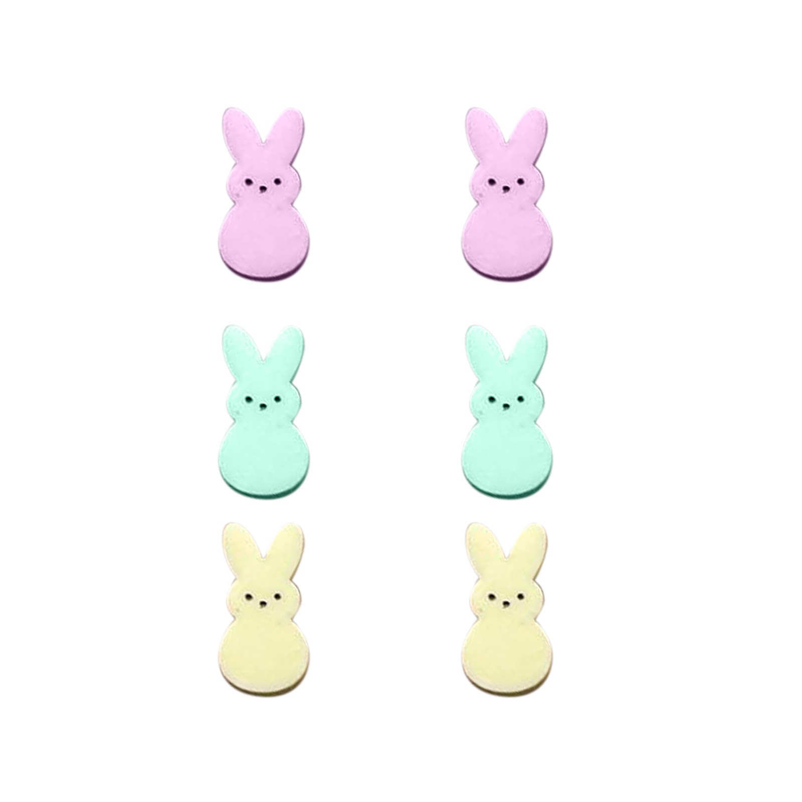 Easter Marshmallow Bunny Studs Earrings 