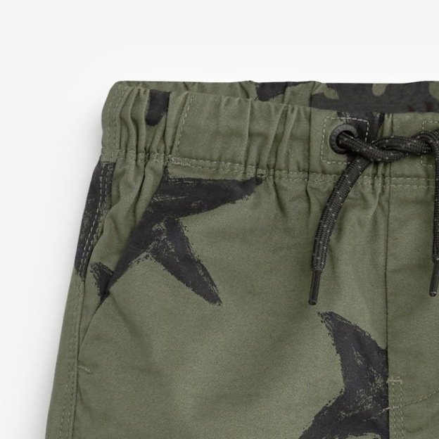 Army Green Children's Star Kids Shorts