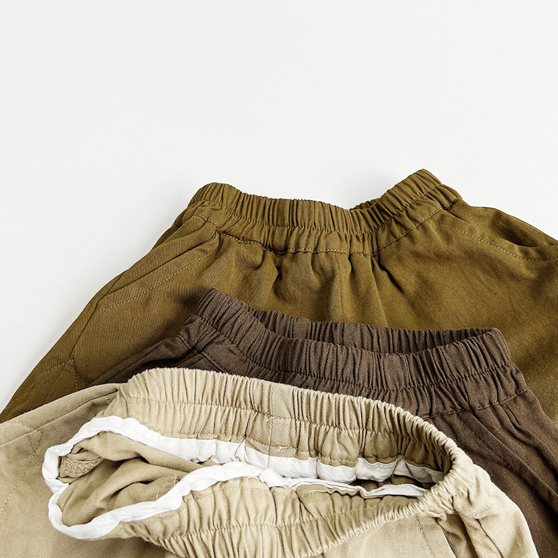 Cute Solid Color Retro Kids Shorts