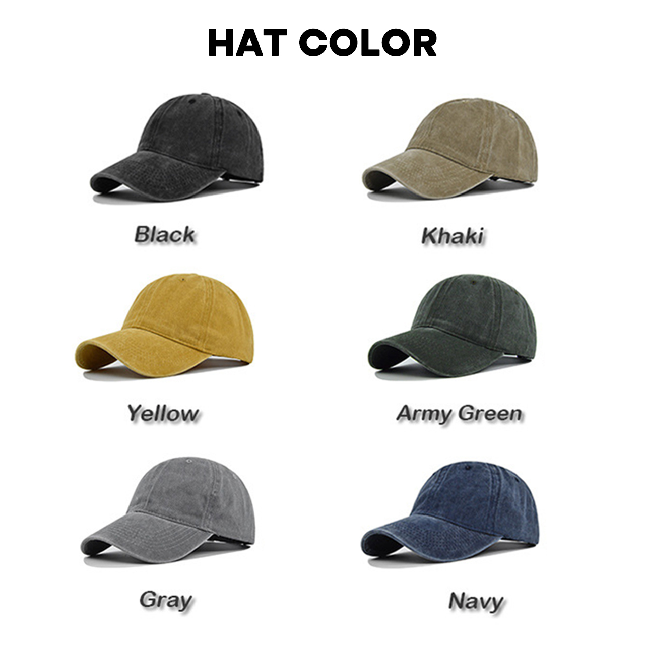 Adult Distressed Washed Peaked Cap