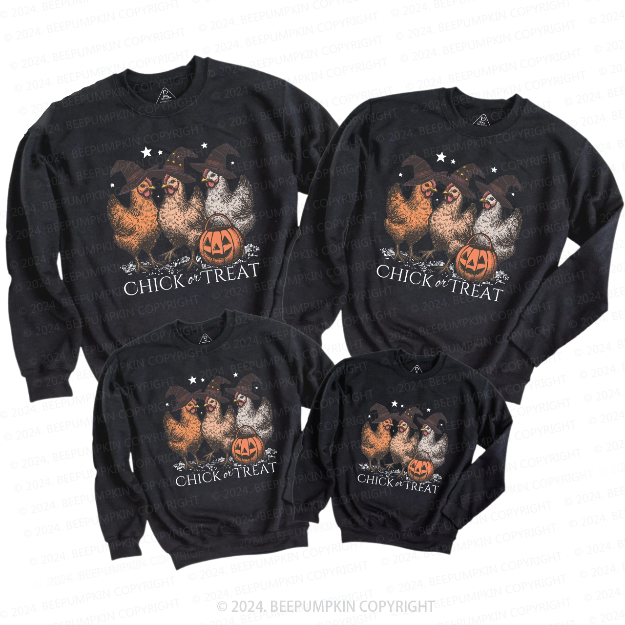 Halloween Chicken Vintage Family Matching Sweatshirt