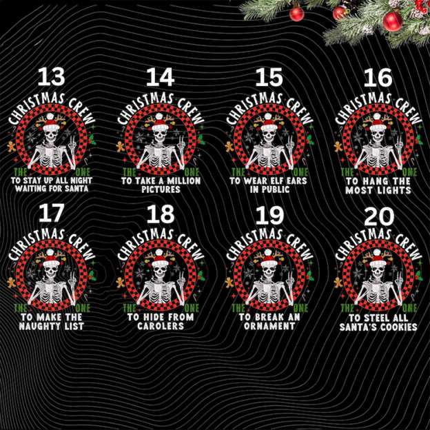 Personalized Skeleton Funny  Christmas Crew Matching Blue Pajamas Beepumpkin