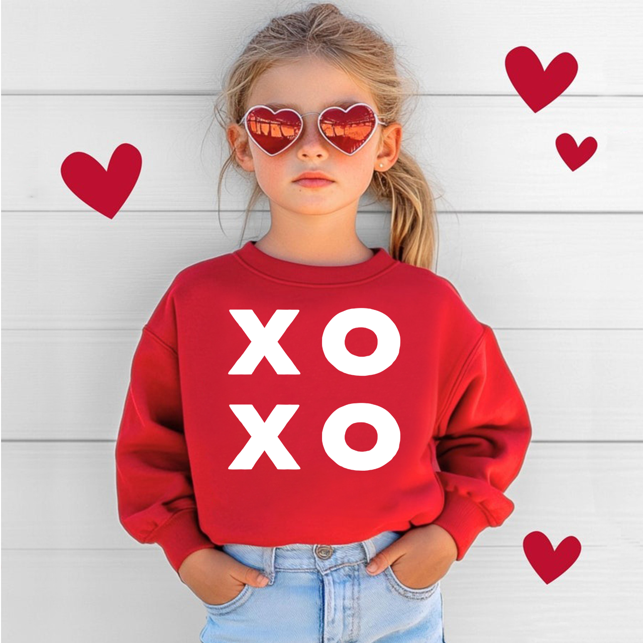XOXO Valentines Day Kids Sweatshirt