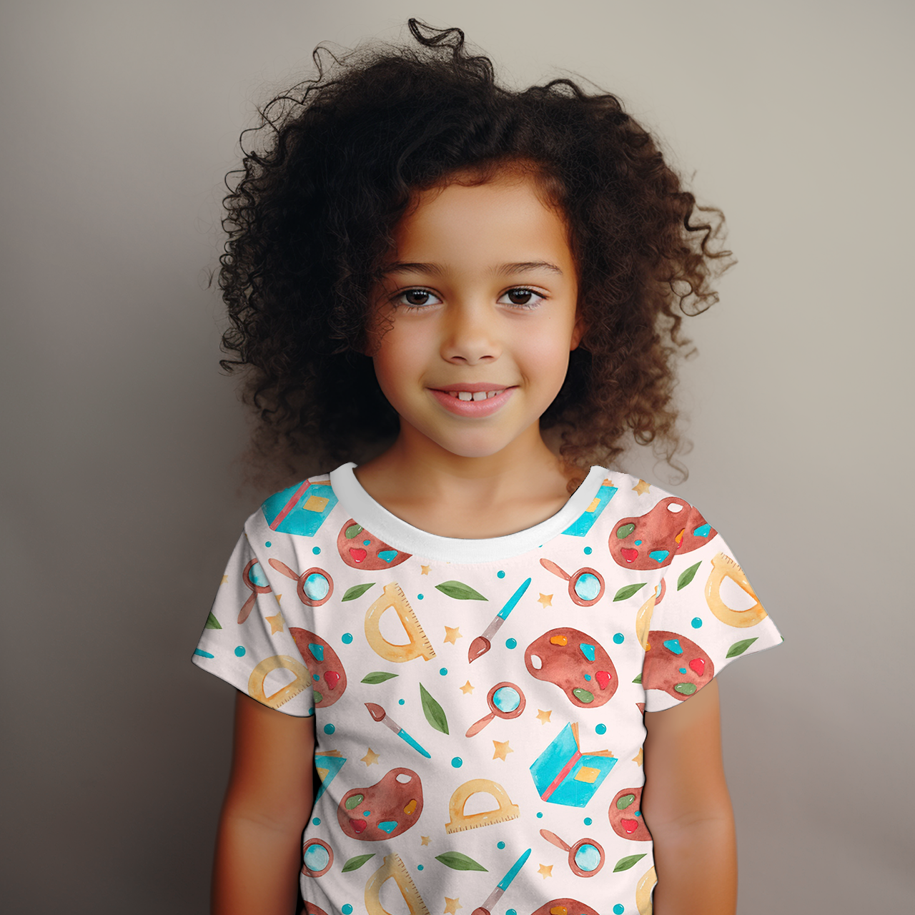 Watercolor Paint All Over Print Kids Tees