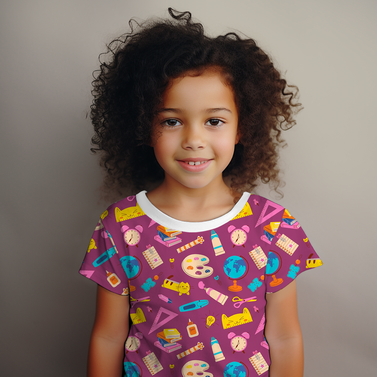 Back To School Stationery All Over Print Kids Tees