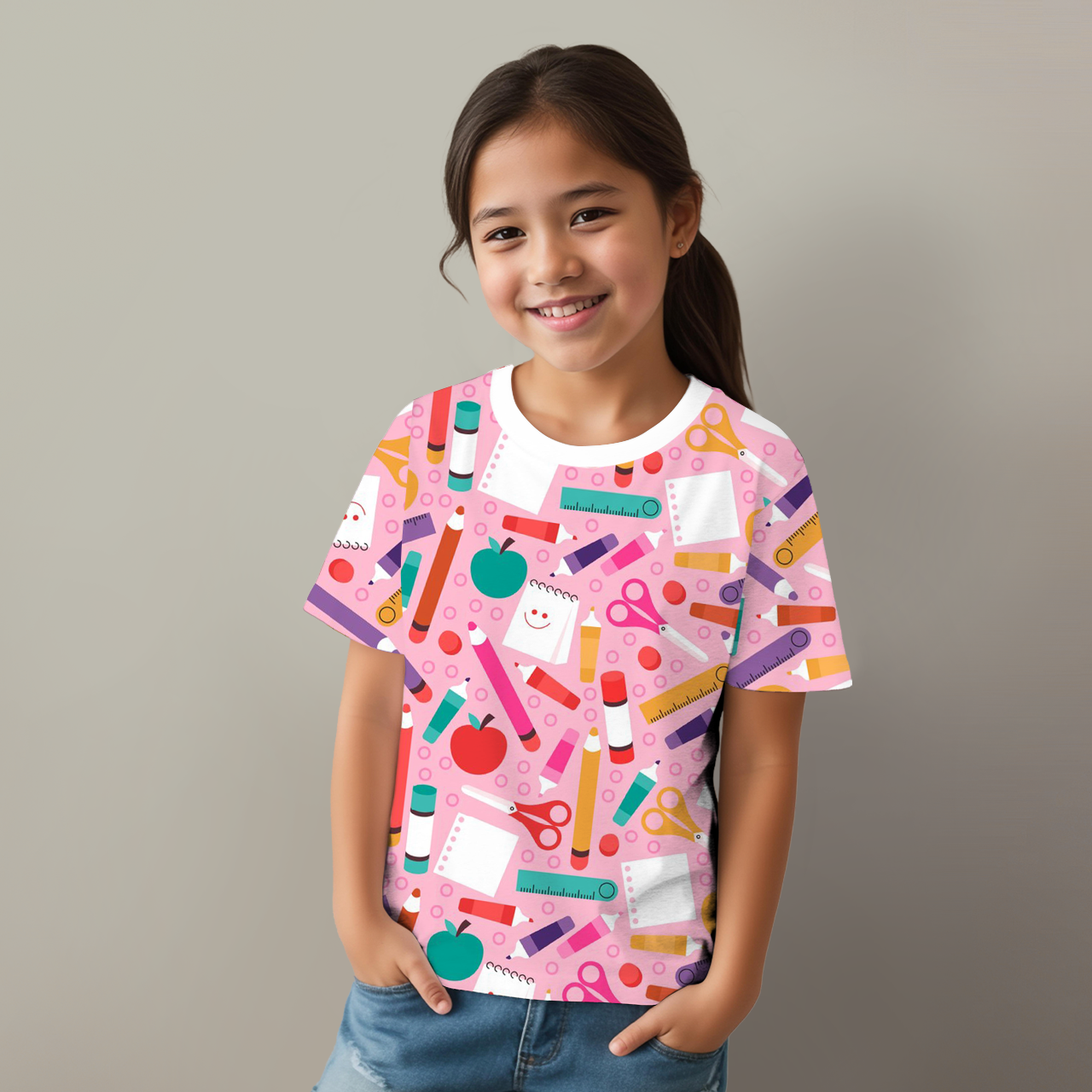 Smiley Diary All Over Print Kids Tees