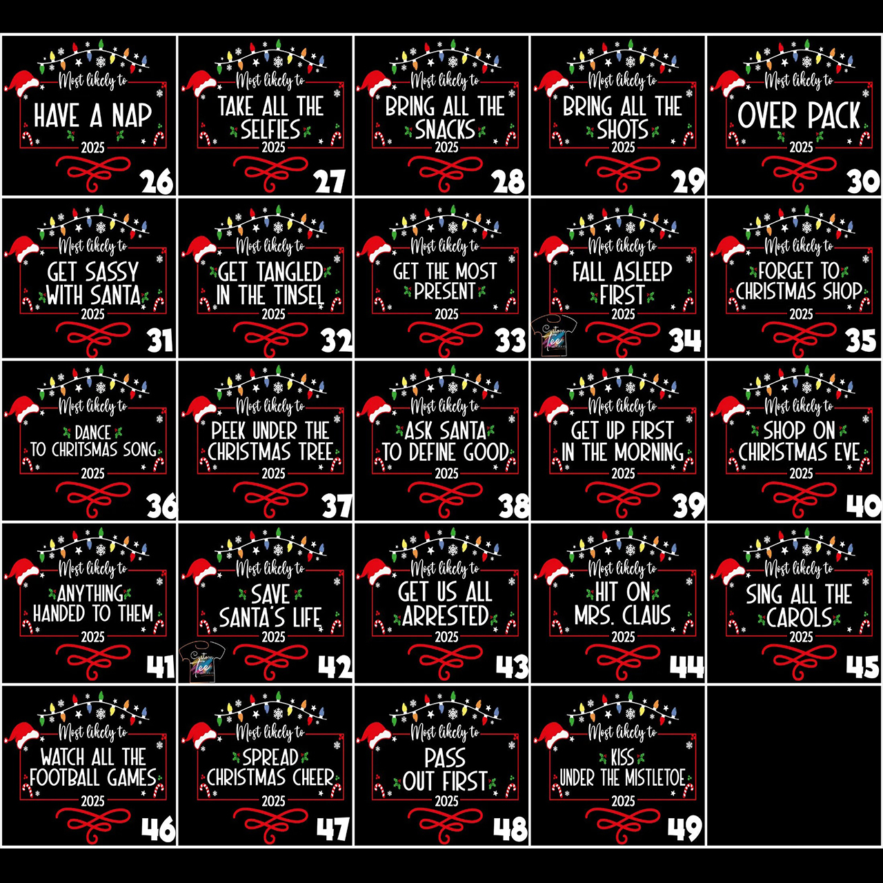 2025 Most Likely To Lanterns Christmas Matching T-Shirts