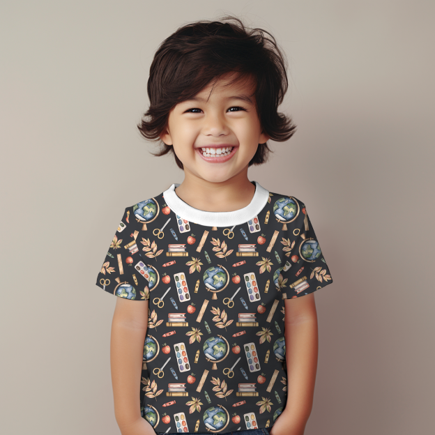 Stationery Back To School All Over Print Kids Tees