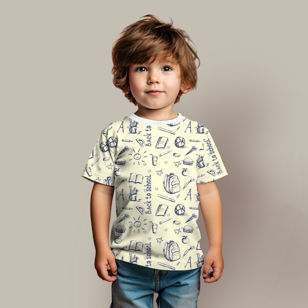 Back To School All Over Print Kids Tees