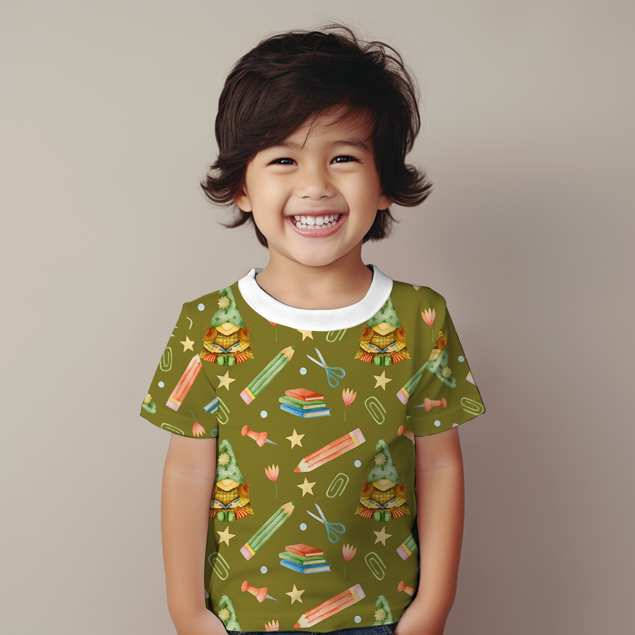 Reading Elf All Over Print Kids Tees