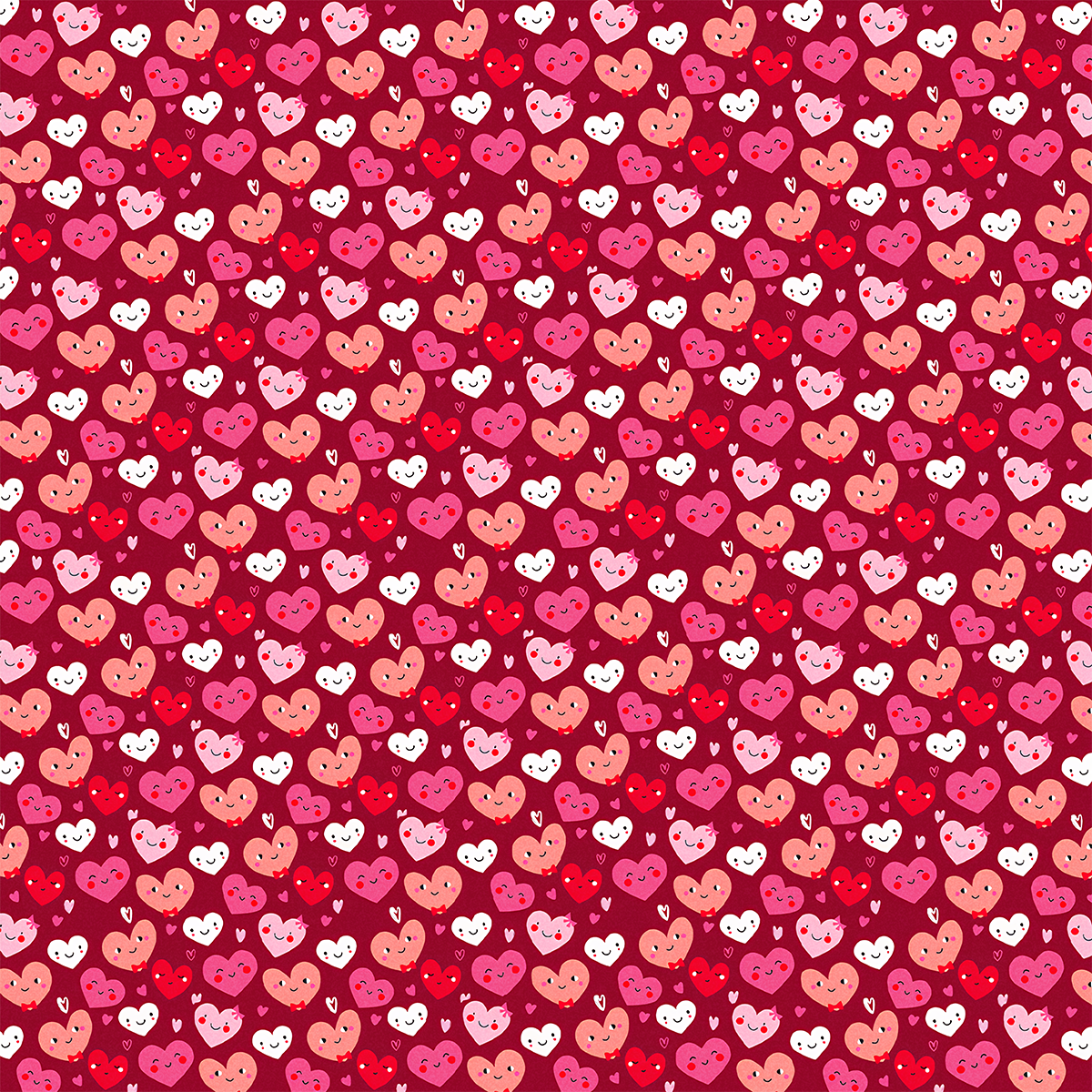 Sweetheart Smiles Dark Red All-Over Print Mom&Me Cuffed Pajama Sets