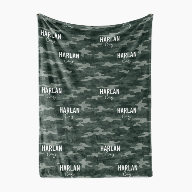 Personalized Name Camo Fleece Blanket