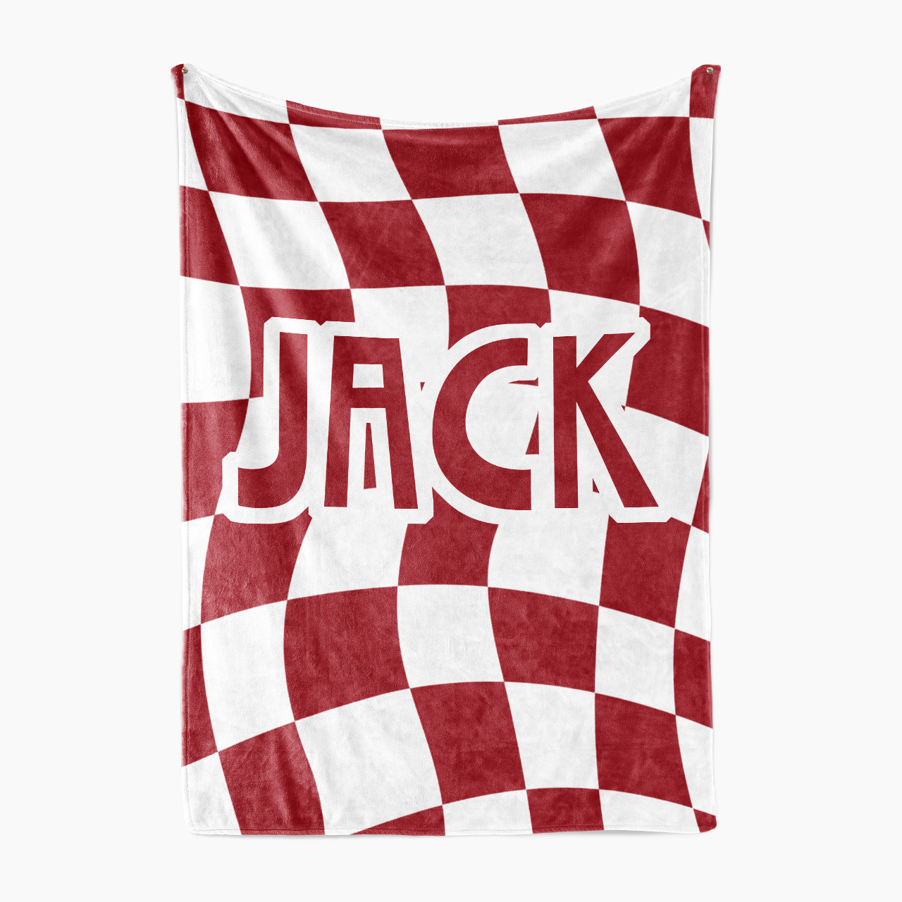 [Copy]Personalized Wavy Plaid Name Fleece Blanket