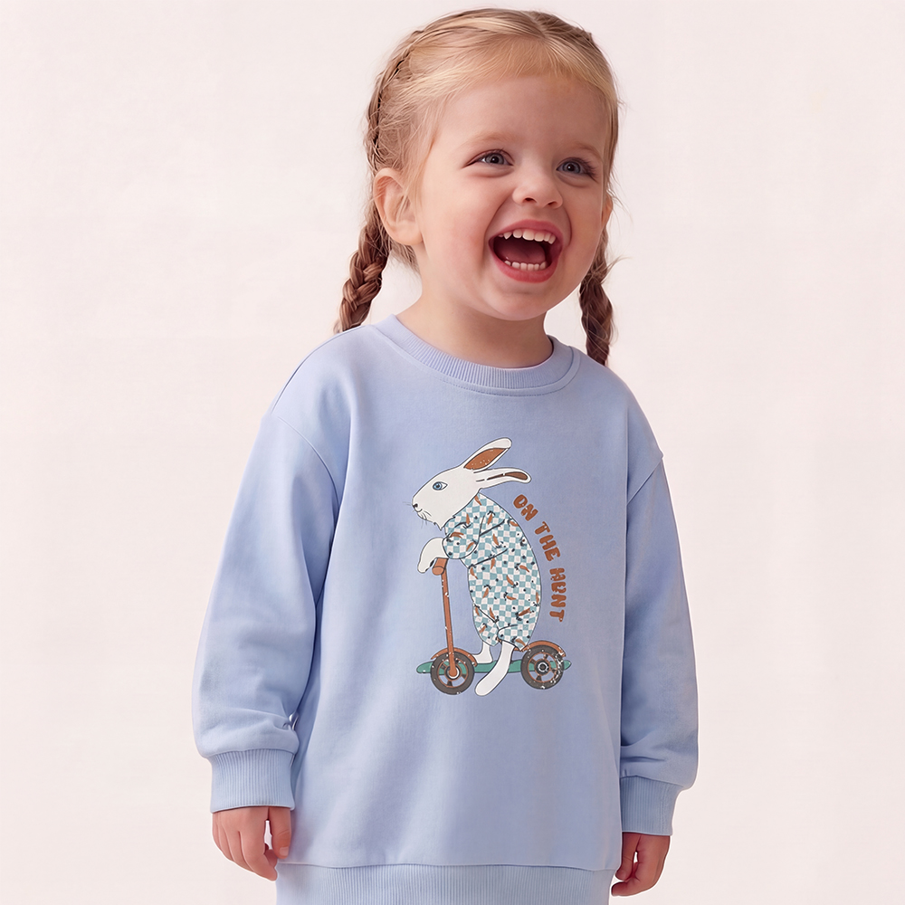 Bunny Scooter On The Hunt For Easter Eggs Kid's Sweatshirt