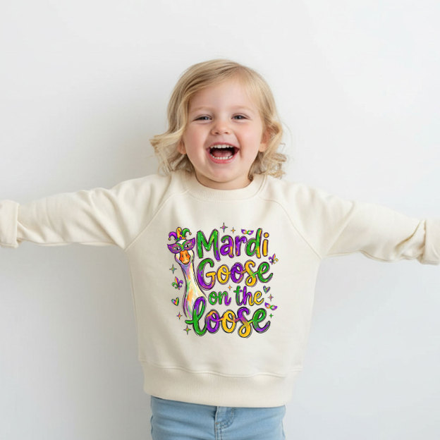 Mardi Gras Goose Kid's Sweatshirt