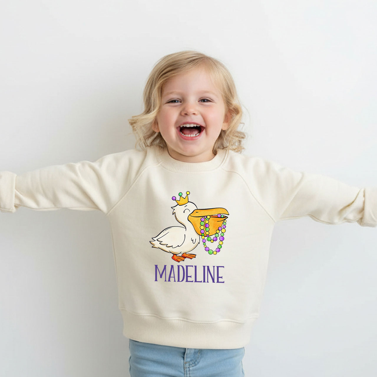 Personalized Louisiana Pelican Kid's Sweatshirt