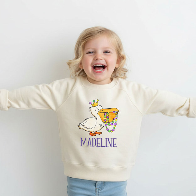 Personalized Louisiana Pelican Kid's Sweatshirt
