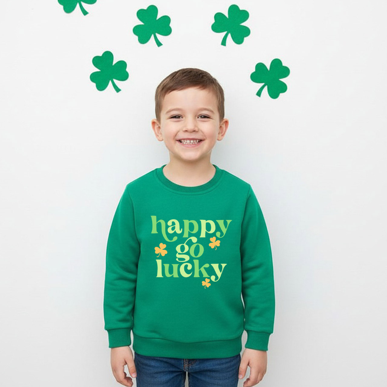 Happy Go Lucky St. Patrick's Day Kid's Sweatshirt