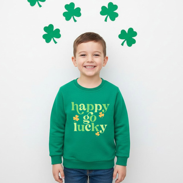 Happy Go Lucky St. Patrick's Day Kid's Sweatshirt
