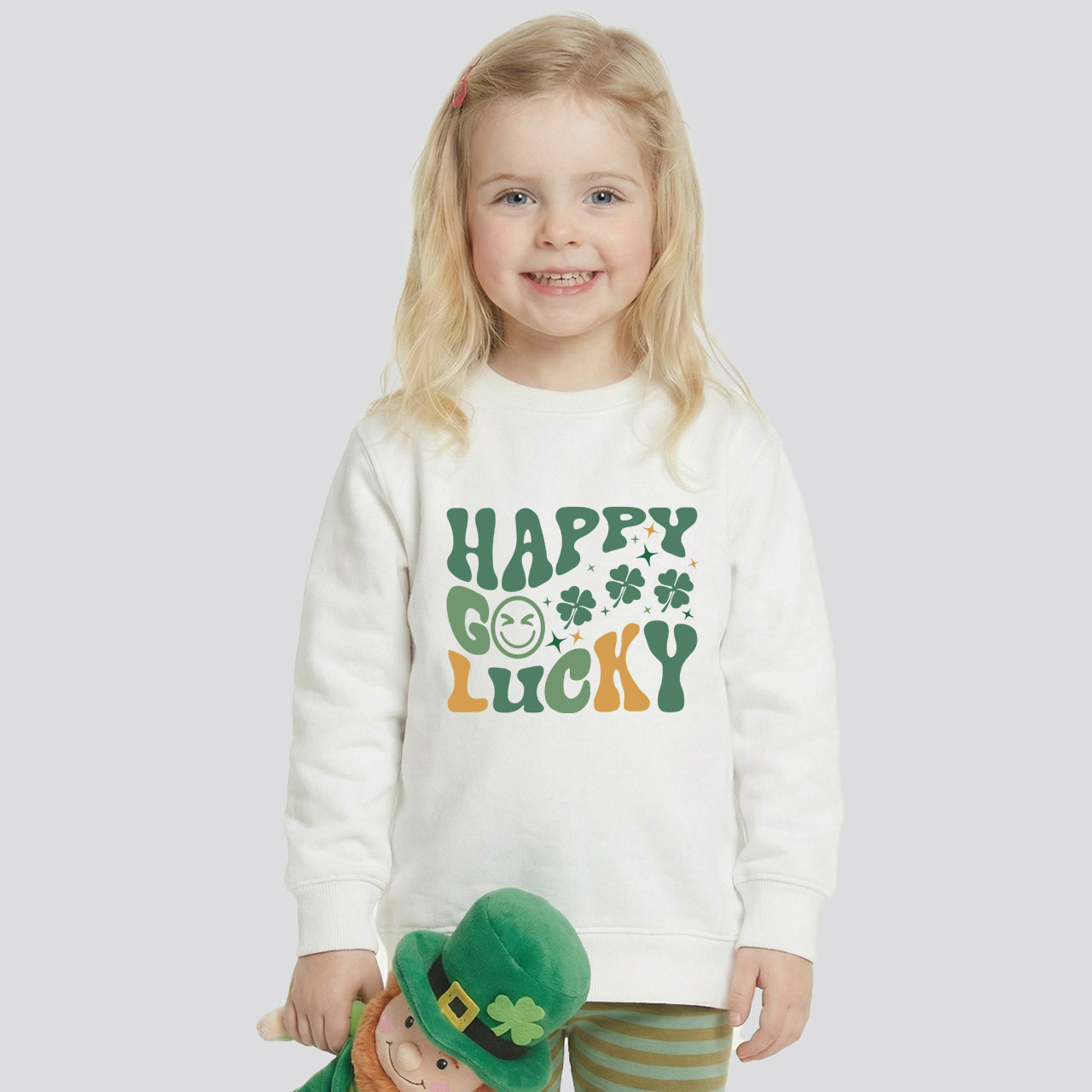 Happy Go Lucky Retro Kids Sweatshirt